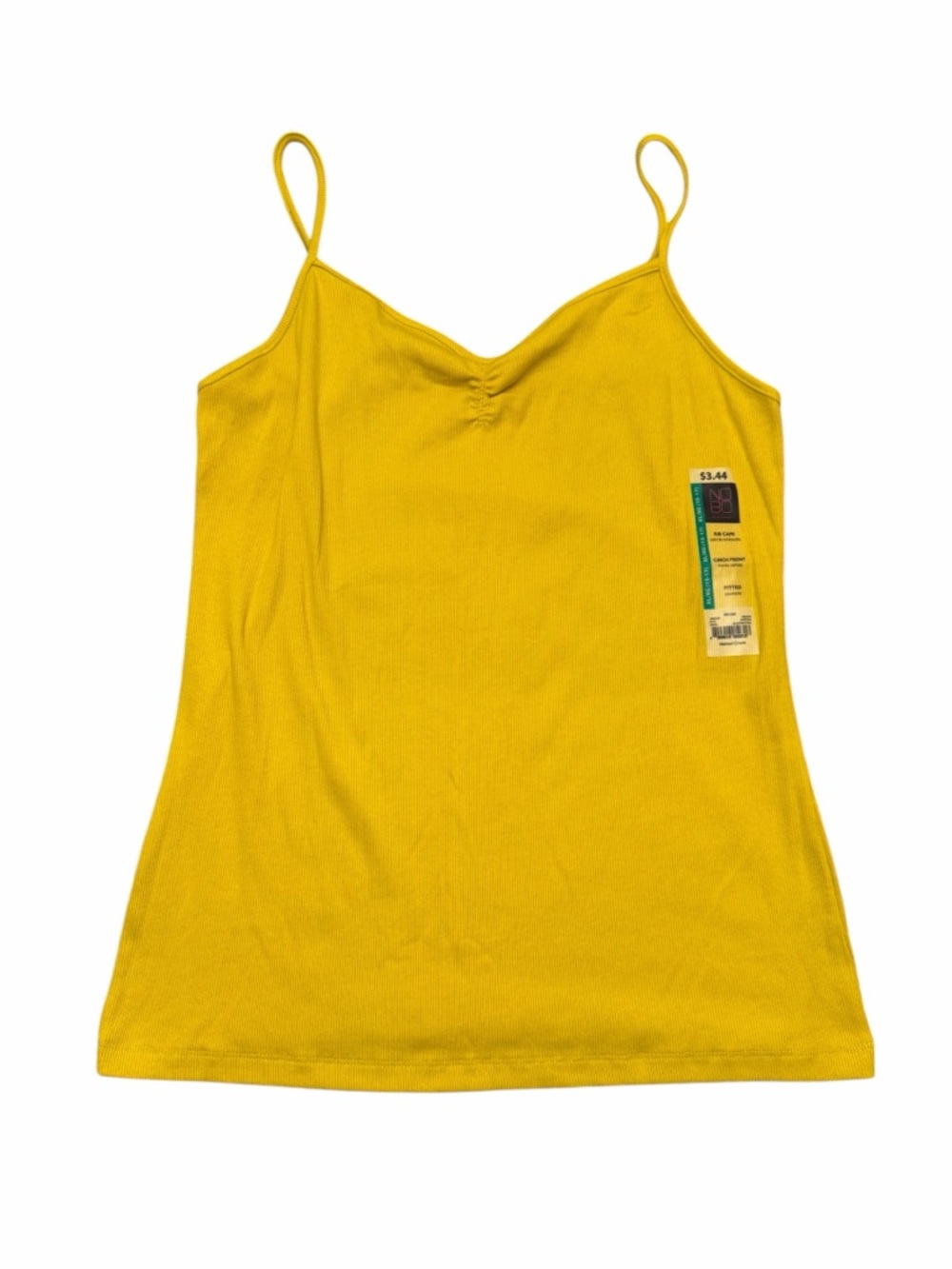 NO Boundaries Sleeveless Rib Cami Tank Top Fitted Cinch Front Yellow Junior XL